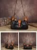 Johnature Genuine Leather Retro Women's Bag Solid Color Soft Cowhide Large Capacity Shoulder Crossbody Bag