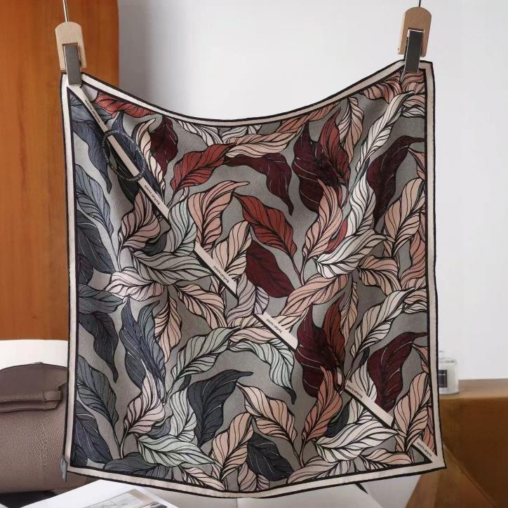 Silk wool silk scarf 85 silk wool square scarf, gift for women s autumn and winter neck high-end mulberry silk scarf shawl