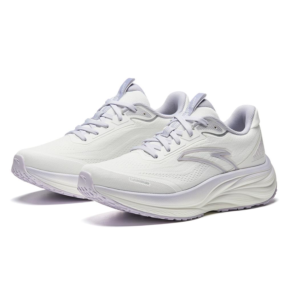 new Anta Cushioned Height Increase Wear Resistant Lightweight Breathable Low Top Casual Running Shoes Women's White Purple