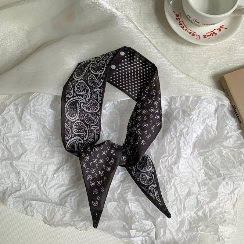 

Cashew flower silk scarf high sense versatile streamer simple fashion scarf tied bag hair band ribbon