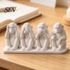 Artistic Collectible Animal Statues 3D Printed Orangutan Ornament, Modern Desktop Gorilla Figurine, Creative Monkey Statue with No for Office