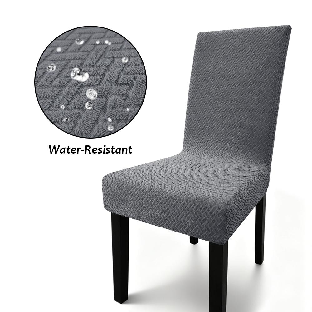 

Jacquard Chair Cover High Back Waterproof Elastic Chair Cover for Dining Room Kitchen Hotel Banquet Anti-dirty Seat Cover 1PC