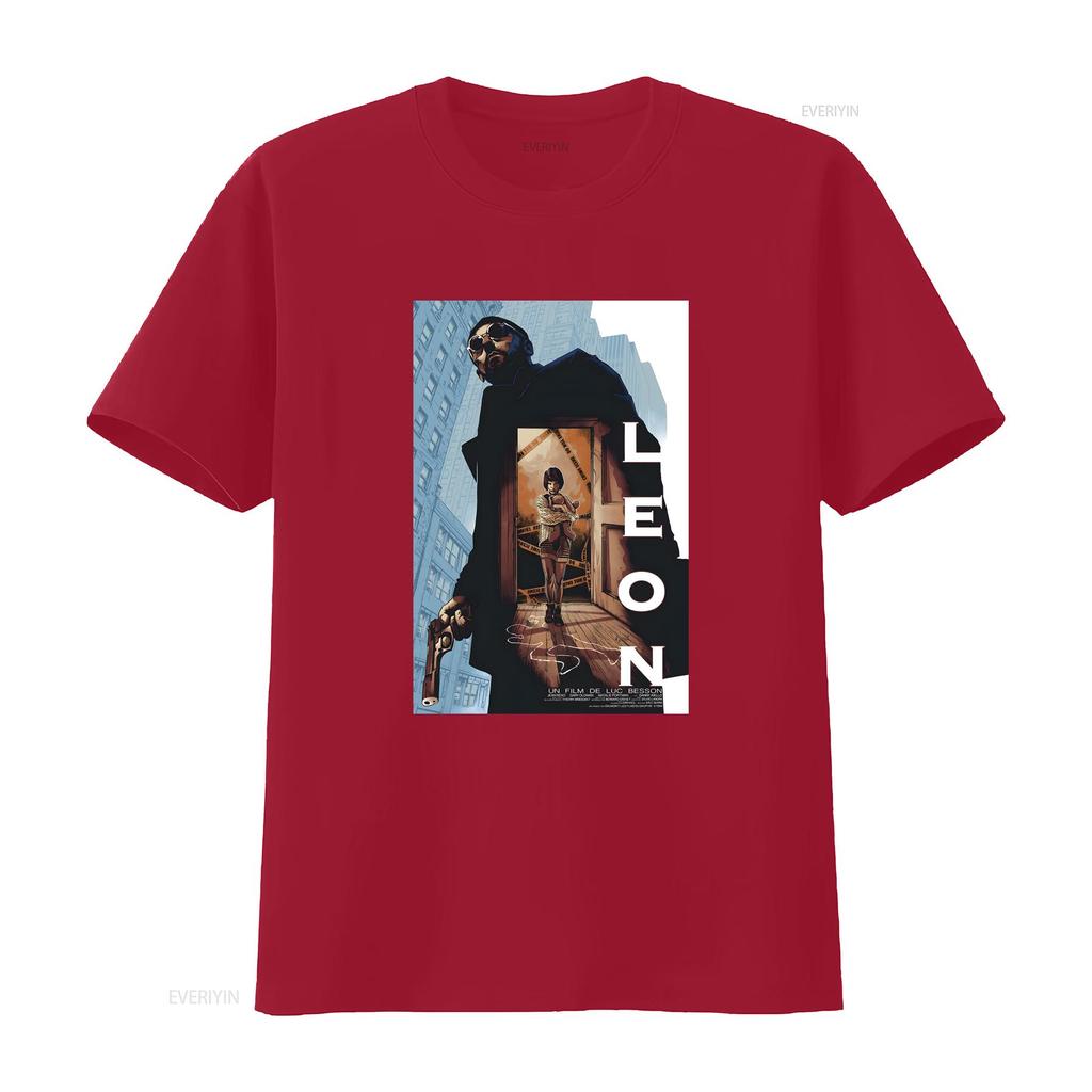Leon The Professional Jean Reno Film T Shirt Baggy Boyfriend 2185 Vintage Washed Versatile Homme Casual Streetwear Fashion