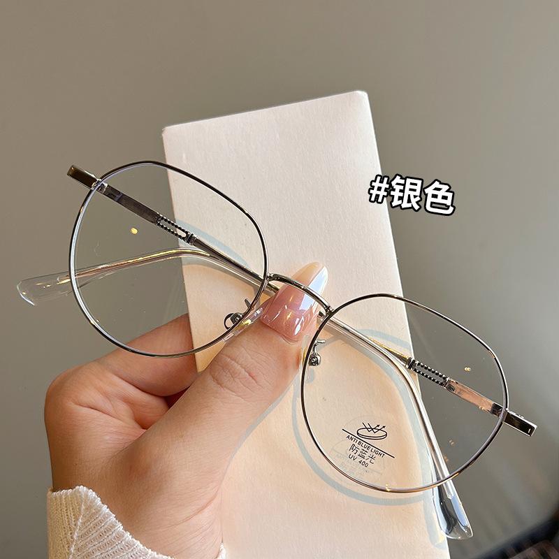 Vintage Retro Style Glasses Frame Round Shape Blue Light Blocking Woman Eyeglasses Korean Stylish Computer Glass