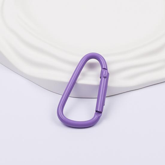 2 Stück Karabinerfederverschluss Leichter Legierungs-Schlüsselanhängerclip Einfacher Einhand-D-förmiger Haken Outdoor-Reisebeutel-Anhänger DIY-Schmuckzubehör