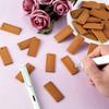 100Pcs 45X20mm Rectangle Tags Bamboo Tags for Keychain Rings, Bamboo Unfinished Wood Key Ring Tag