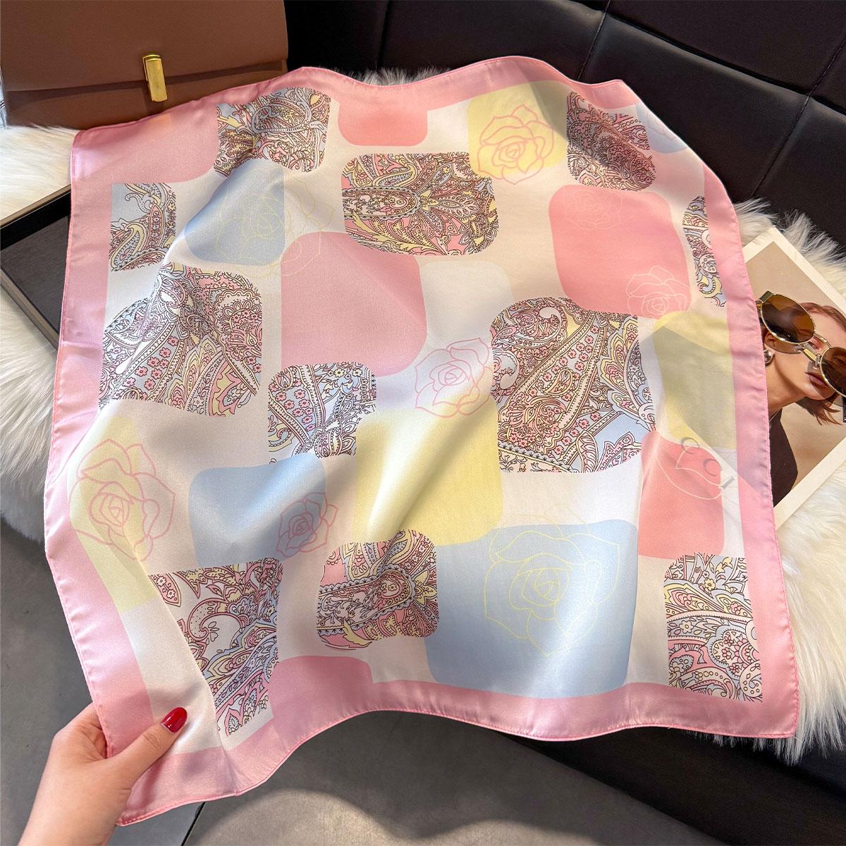 

Luxury Leopard Print 70*70Cm Square Scarf Women Soft Satin Hairband Neckerchief Tie Female Headband Foulard Mother S Day Gift