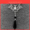 Gothic Wizard Bat Pendant Necklace With Crystal Geometric Design For Women