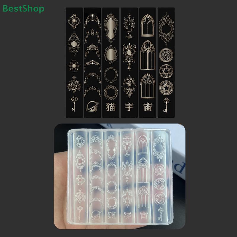3D Silicone Nail Art Mold European Style Retro Patterns Candlestick Candle Design Decor DIY Transparent Manicure Template