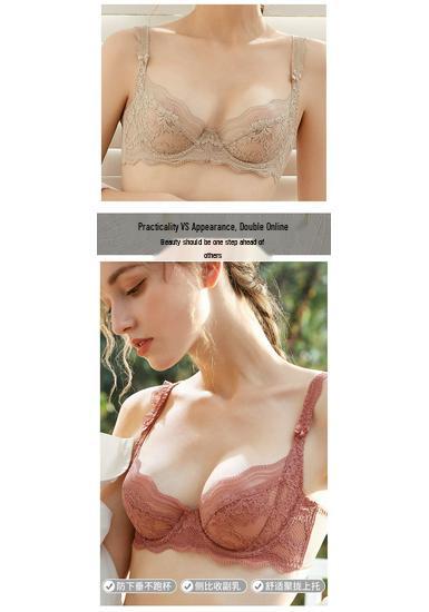 Sheer Lace Push-Up Bra: Breathable, Hollow Design for All Bust Sizes