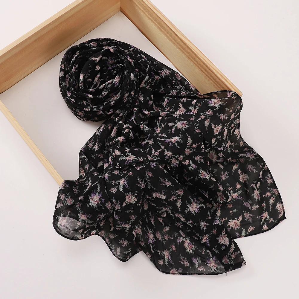Print Chiffon Hijab Women Heavy Chiffon Bubble Scarf Leopard Popular Headscarf Wraps Bufanda Tudung Bawal