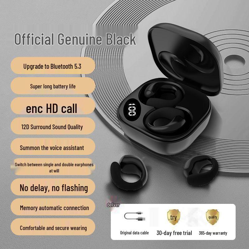Wireless Bone Conduction Sport Headphones, Clip-On In-Ear/Non-In-Ear, Long Battery Life, Universal