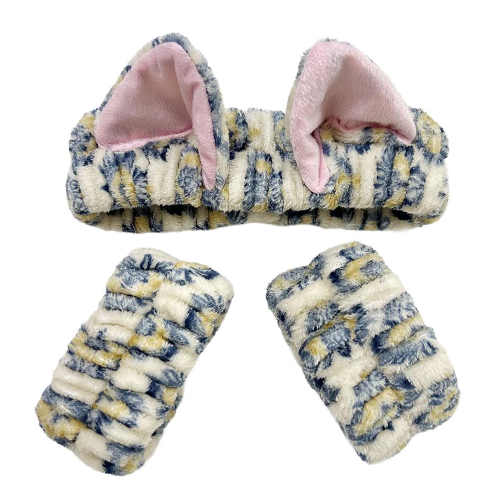 Popular Furry Plush Hairband and Wrist Wash Band for Female Everyday Use Face Washing Makeup Mask Application Headwear