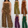 Europe and the United States Popular New Jumpsuit Amazon Cross-border Summer Leopard Print Suspender Casual Large Size Jumpsuit Women
