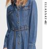ELLASSAY Women's Lyocell Denim A-Line Midi Dress