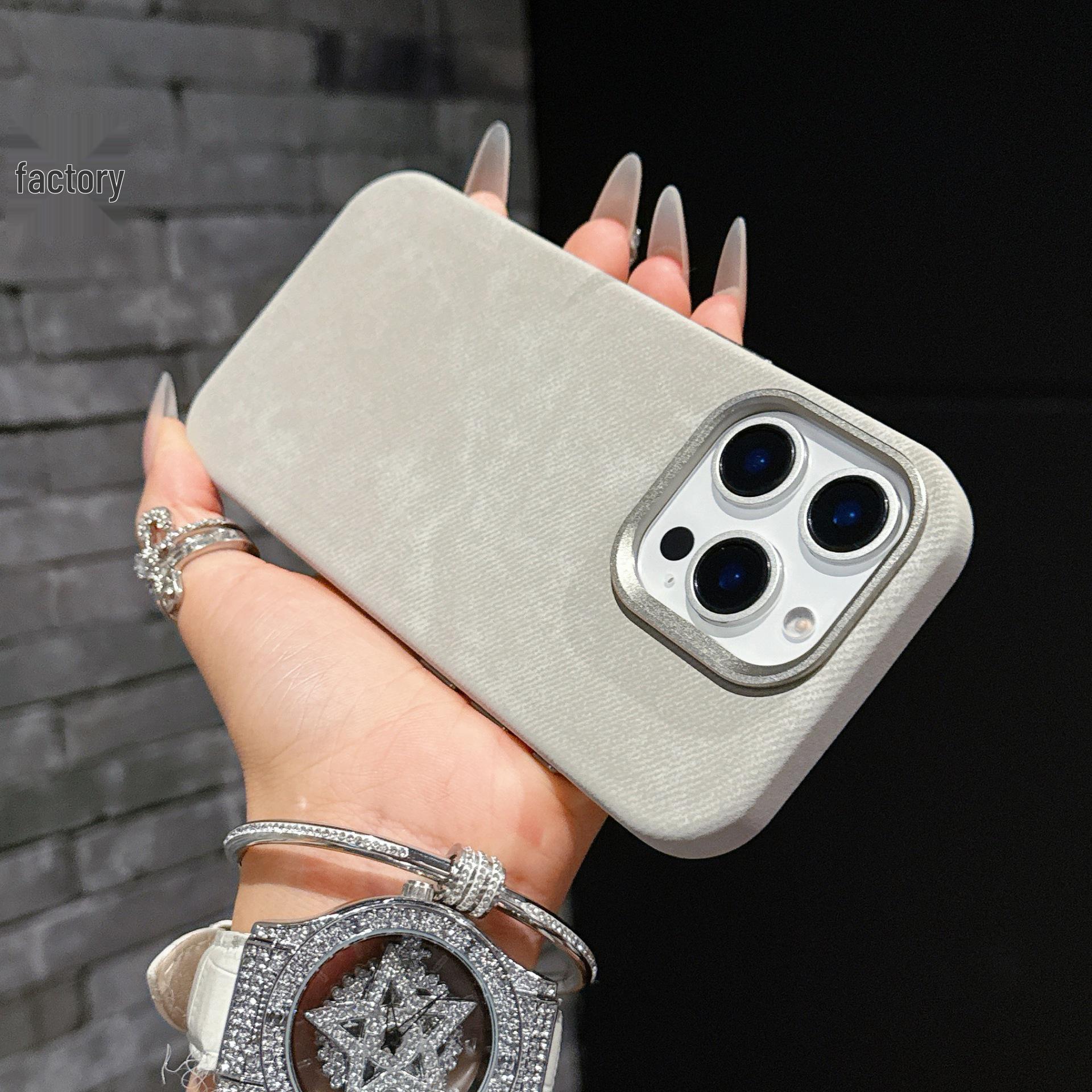 

Чехол для iPhone 16 Pro Max: Фланель с полным покрытием, с металлическими линзами и пуговицами на электросварке Plus