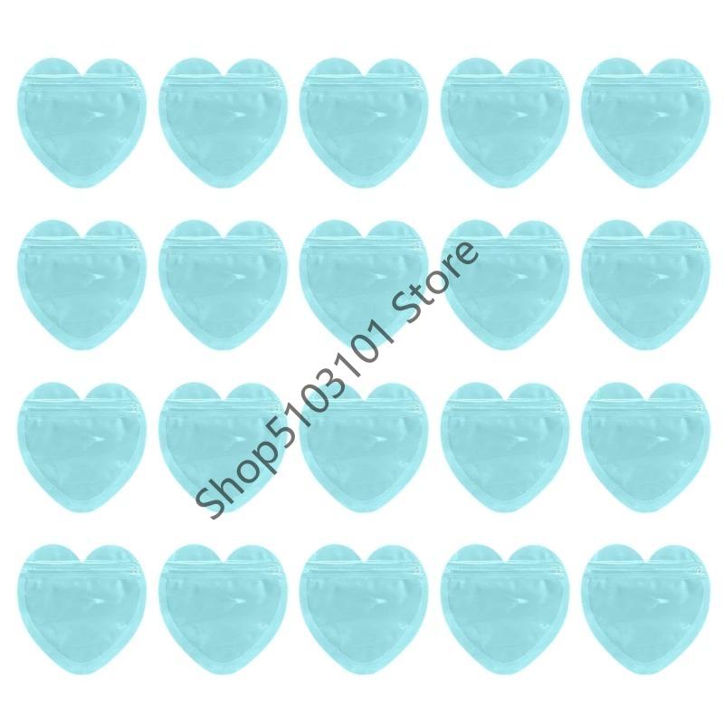 

20Pcs Iridescent Zip Lock Bag Transparent Heart Plastic Seal Bags for Jewelry Display Necklace Earrings Bracelet Packaging синій