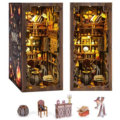CRESYMME Miniature House Dollhouse Book Nook Kit Wooden DIY 3D Hobby Handmade (Magical Night)