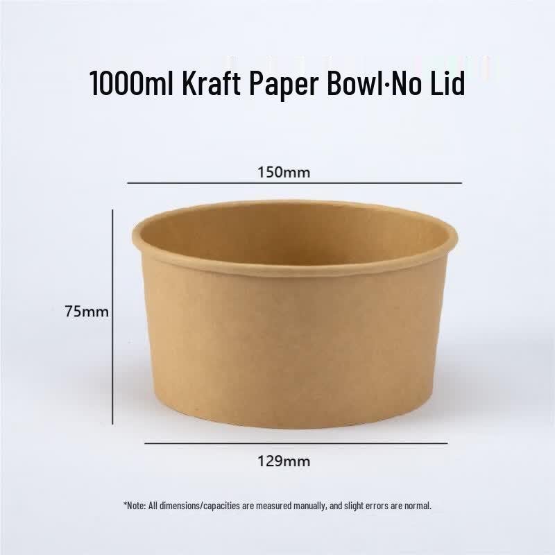 DISHJOY Disposable Kraft Paper Food Bowls