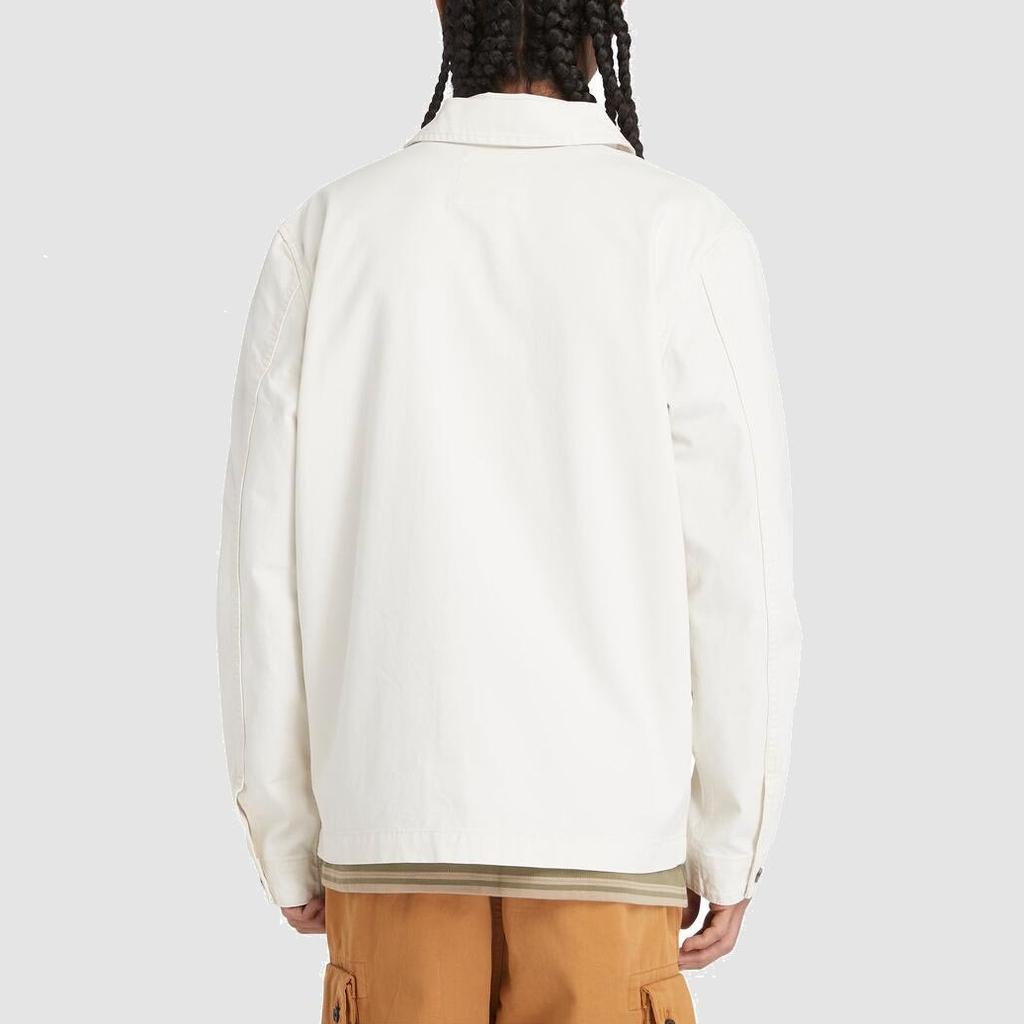 Timberland Solid Color Multi-Pocket Casual Lapel Work Jacket Men jackets White A425F-CM9