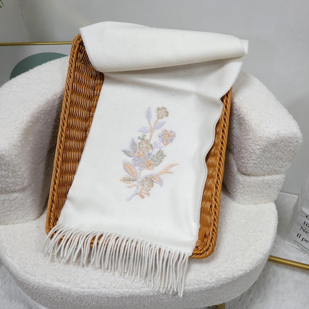 Jahr des Pferdes Merinowolle Bestickter Roter Schal - Warmer, Dicker Herbst/Winter Halswärmer & Schal Souvenir