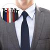 Mens Womens Solid Color Clip On Neck Tie for Uniform Pre Tied Adjustable Necktie for Business Meetings and Formal Event