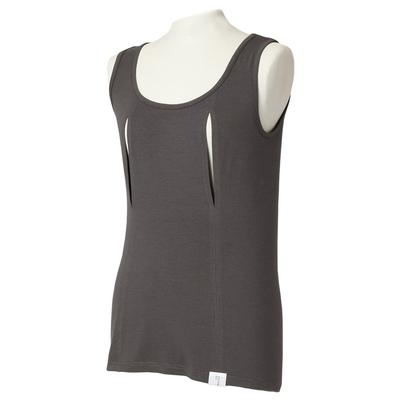 Mohouse Simple Perforated Camisole Nursing Innerwear with Nursing Mouth Nursing Clothes (Charcoal)