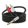 6.35mm Male To 2RCA Male Stereo Sound Cable Y Adapter Cable for MP3,Tablets,HiFi Stereo System, Speaker