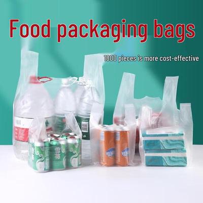 NHZHIW Weiße T-Shirt-Plastiktüten, mittlere Stärke, 100 Stück