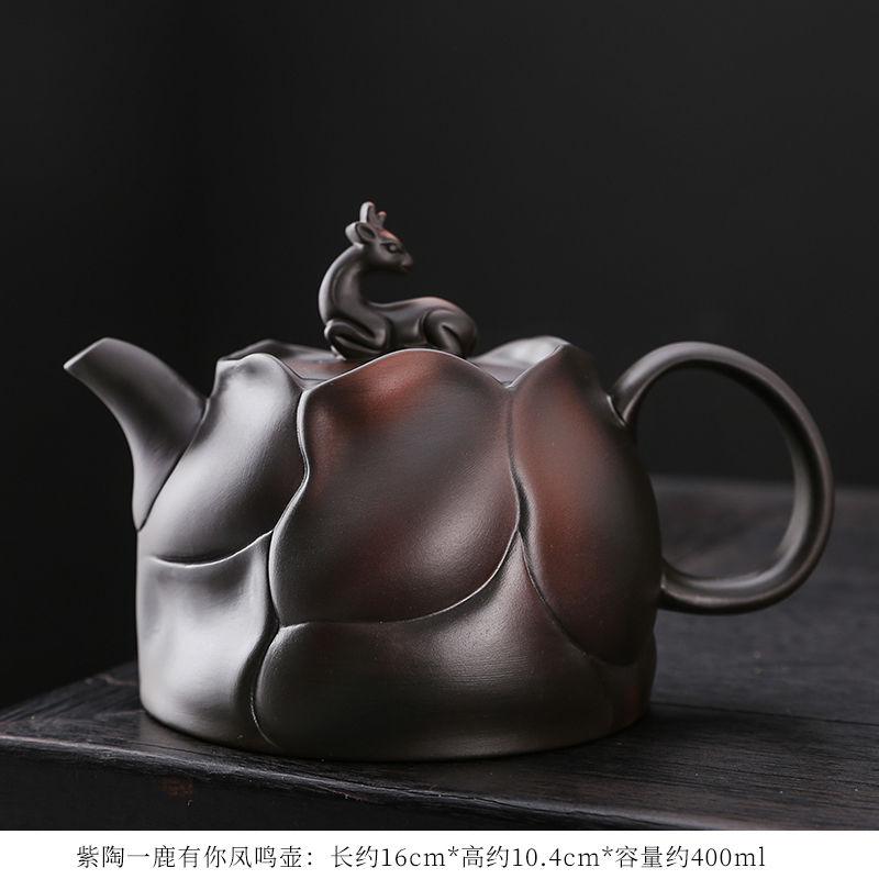 

Pottery pot all handmade along the way you pot home Chinese large capacity teapot retro large tea set