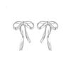 Earrings [Sterling Silver·Original Design] Ribbon Bow Earrings, the First Release of Elegant and High-end Style, Ins Style ZJYES-YS-051