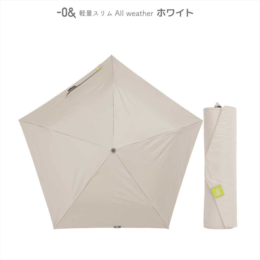 Ogawa Folding UV Heat Water Suitable for Sunny and Rainy 5 52307 Umbrella, Lightweight, Slim, Men's & Women's, White, Sunshade, 99% Cut, Shielding,