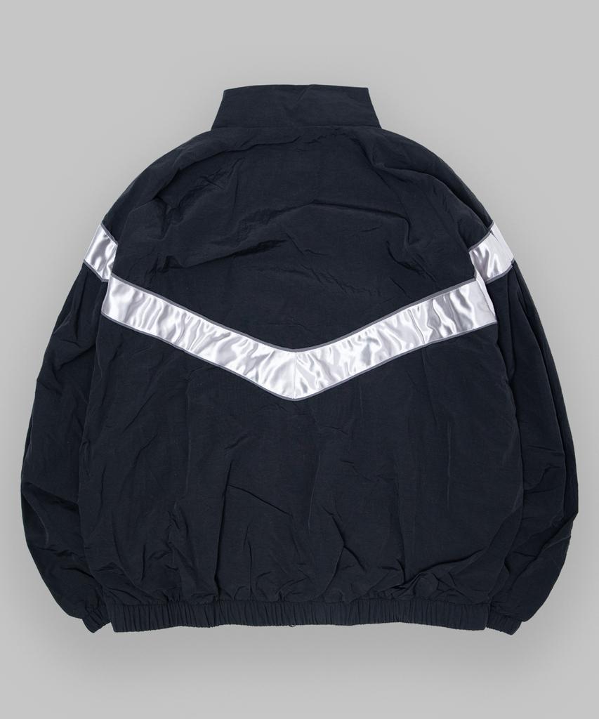Black Moment Two-Way Classic Nylon Tape Contrast Windbreaker Jacket