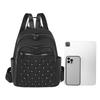 Women's Large Capacity Backpack Rhomboid Rivet Backpack