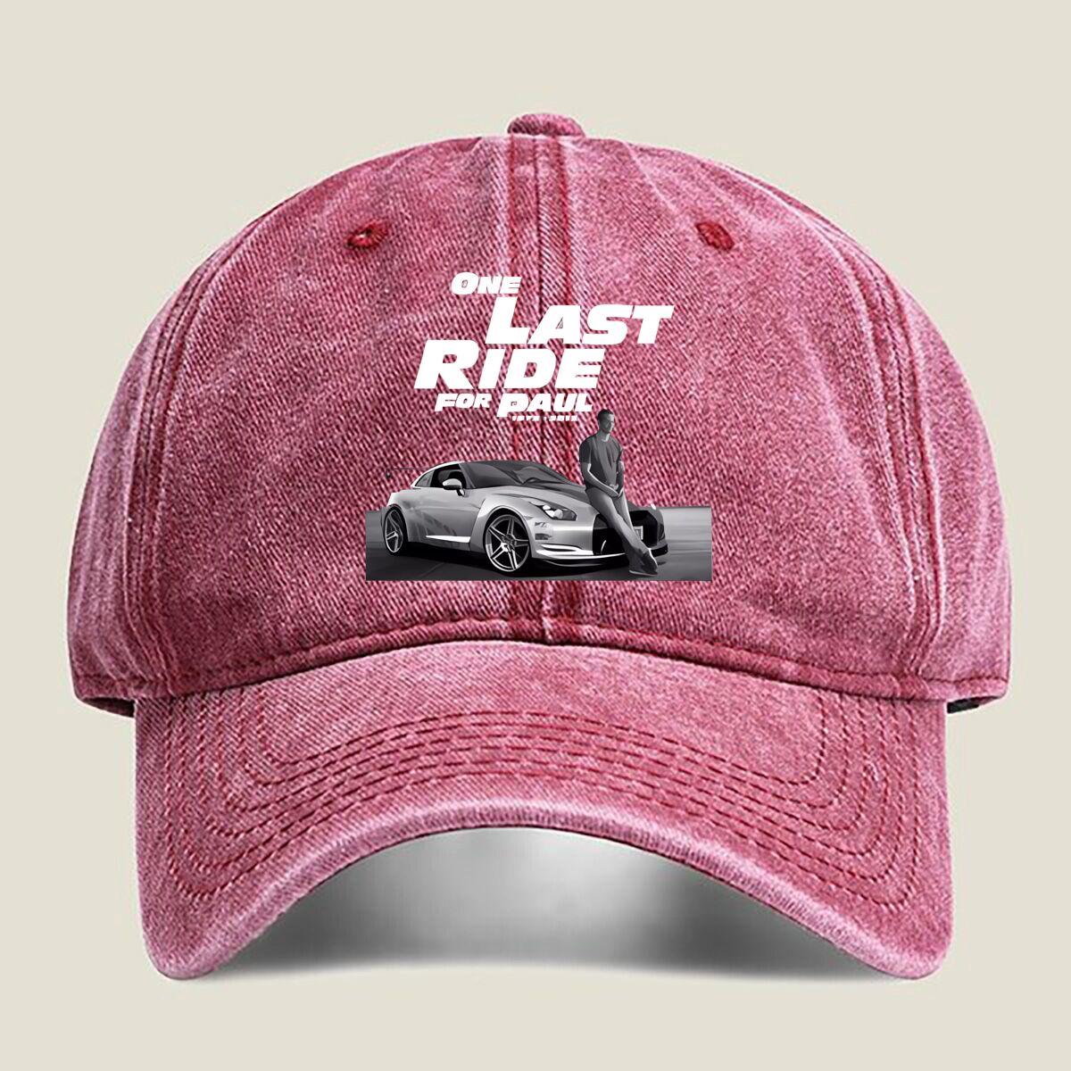 One Last Ride for Paul Fashion Washed Baseball Cap Hat Outdoor Activities One Size