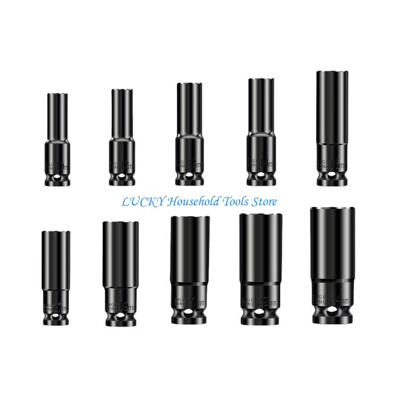 

J0MC 10/13Pieces Deep Impact Socket Black Coated 1/2Inch Drive 6Point Socket for Mechanics and DIY Enthusiasts Auto Repairs