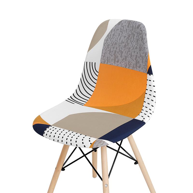Printing Shell Chair Cover Short Back Scandinavian Chair Covers Adjustable Dining Room Seat Covers For Bar Party Wedding Hotel