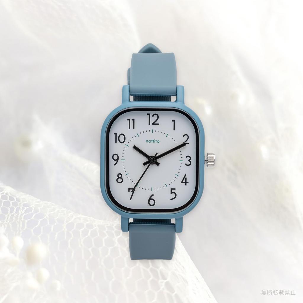 Fieldwork Analog Watch with Silicone Burg Women's Strap, Rectangular, Blue, YM121-4
