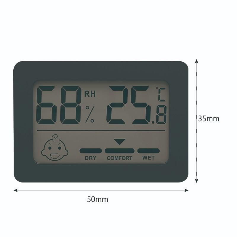 LCD digitalt termometer og hygrometer Mini elektronisk klokke fuktighetssensor Iutdoor termohygrometer