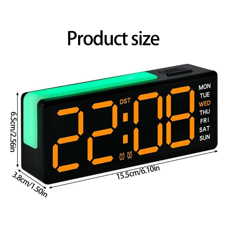 Digital Alarm Clock for Bedroom Desk Clock for Living Room Bedroom with Large Number,Dimmer,Loud Alarm Day of Week