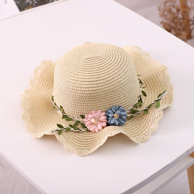 2020 Summer Parent-Child Bow Fisherman Hat with Wavy Edge and Cute Small Bag