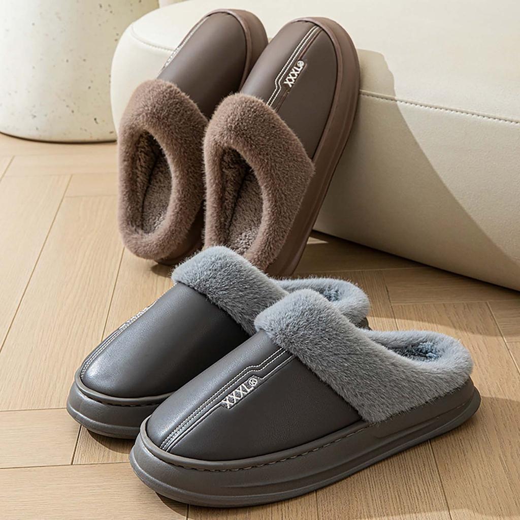 Baumwollpantoffeln für Herren, mit dicker Sohle, und warme Schuhe für Zuhause und den Innenbereich