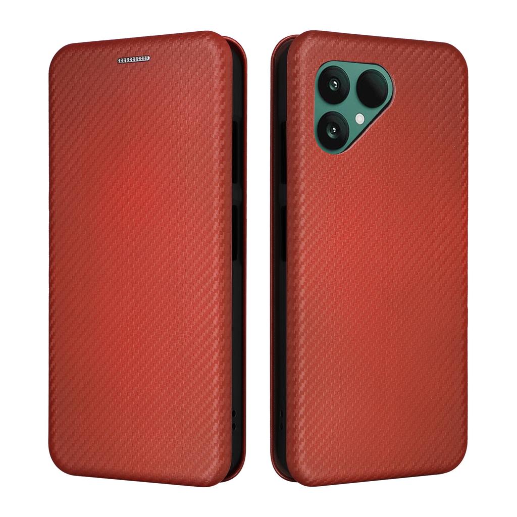 For Fairphone 6 Case Carbon Fiber Texture Drop-Proof PU Leather Phone Cover