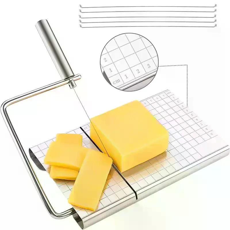 1Pc Cheese Slicer, Stainless Steel Cheese Cutter With Measurements, Heavy Duty Butter Cutter, Baking Tools, Kitchen Gadgets