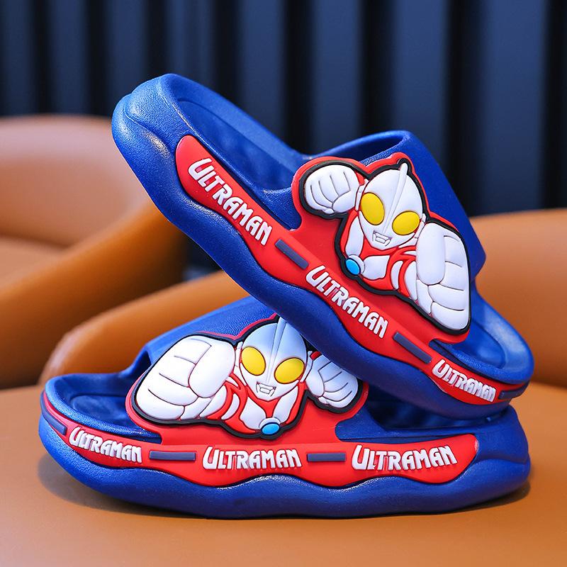Ultraman Summer Children's Sandals Boys and Girls Indoor Non-Slip Soft Sole Toddler Baby Bath Slippers