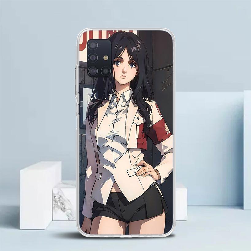 A-Attack on T-Titan Annie Mikasa Soft Cover for Samsung Galaxy A12 A22 A32 A52 A72 A02S Phone Case Note 20 Ultra 10 S10 Plus A51