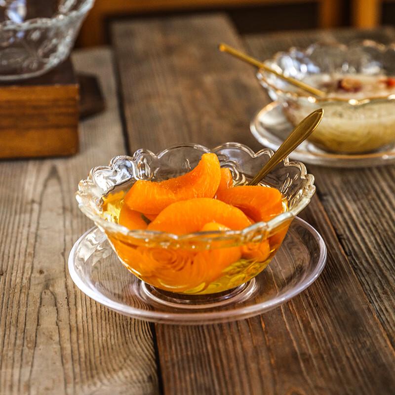 Japanese Style Gold-Rimmed Glass Bowl