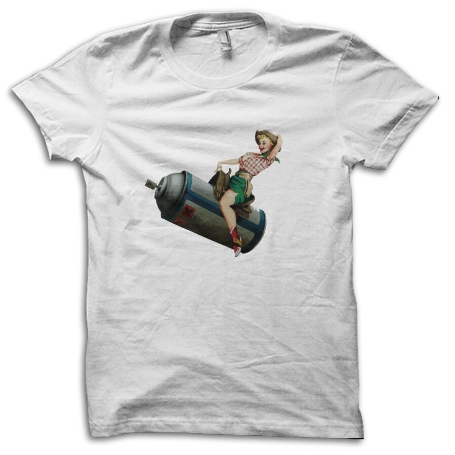 Banksy Spray Can Rodeo Street Art Urban Graphic T-Shirt M5538 S