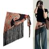 Estilo Chino Étnico Cinturón Triangular Bordado Estampado Borla Floral Cinturón Triangular Decoración Jeans Accesorios de Ropa