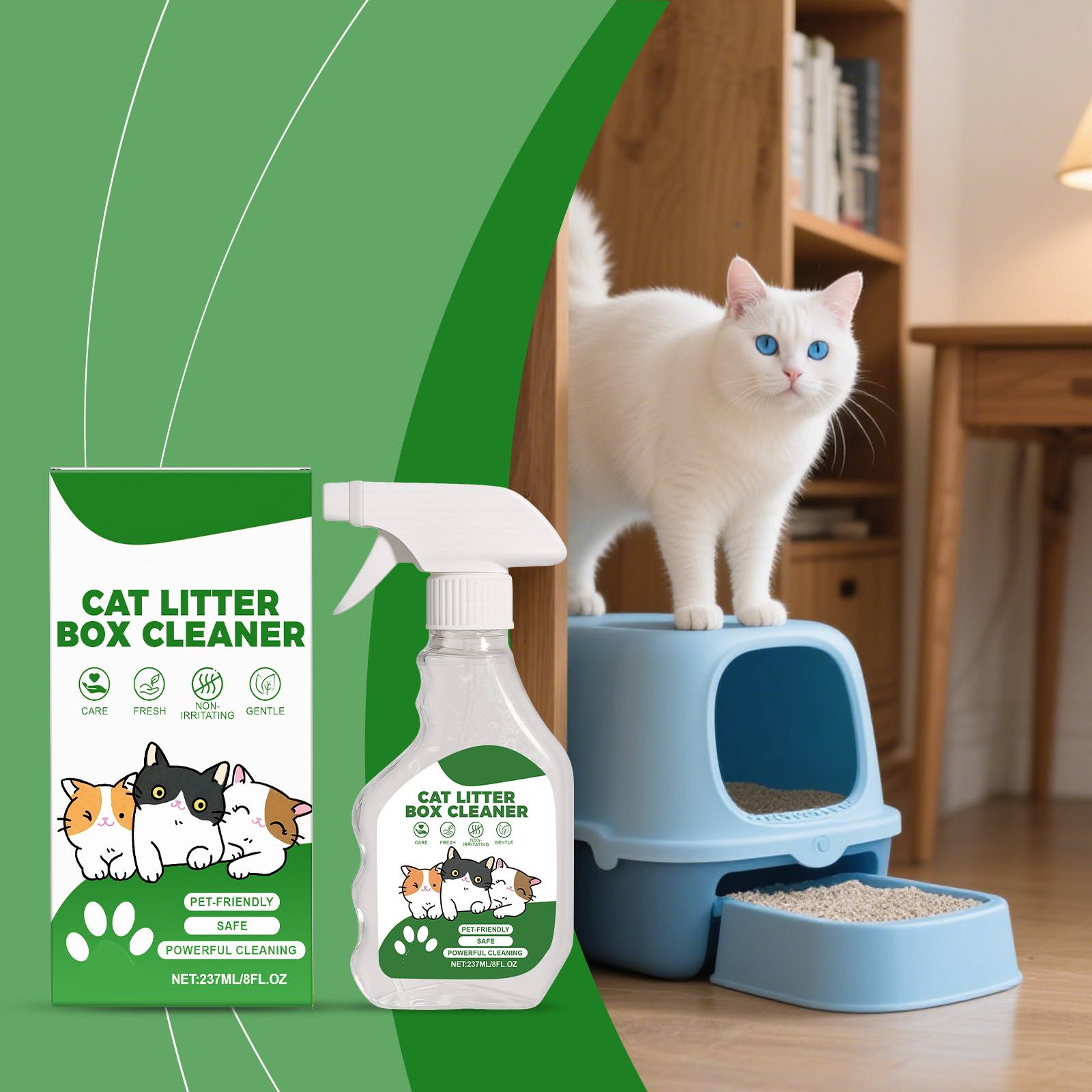 

Устранитель запаха кошачьего туалета, устраняющий запах фекалий, мочи и аммиака в кошачьих туалетах, 237 мл One Size